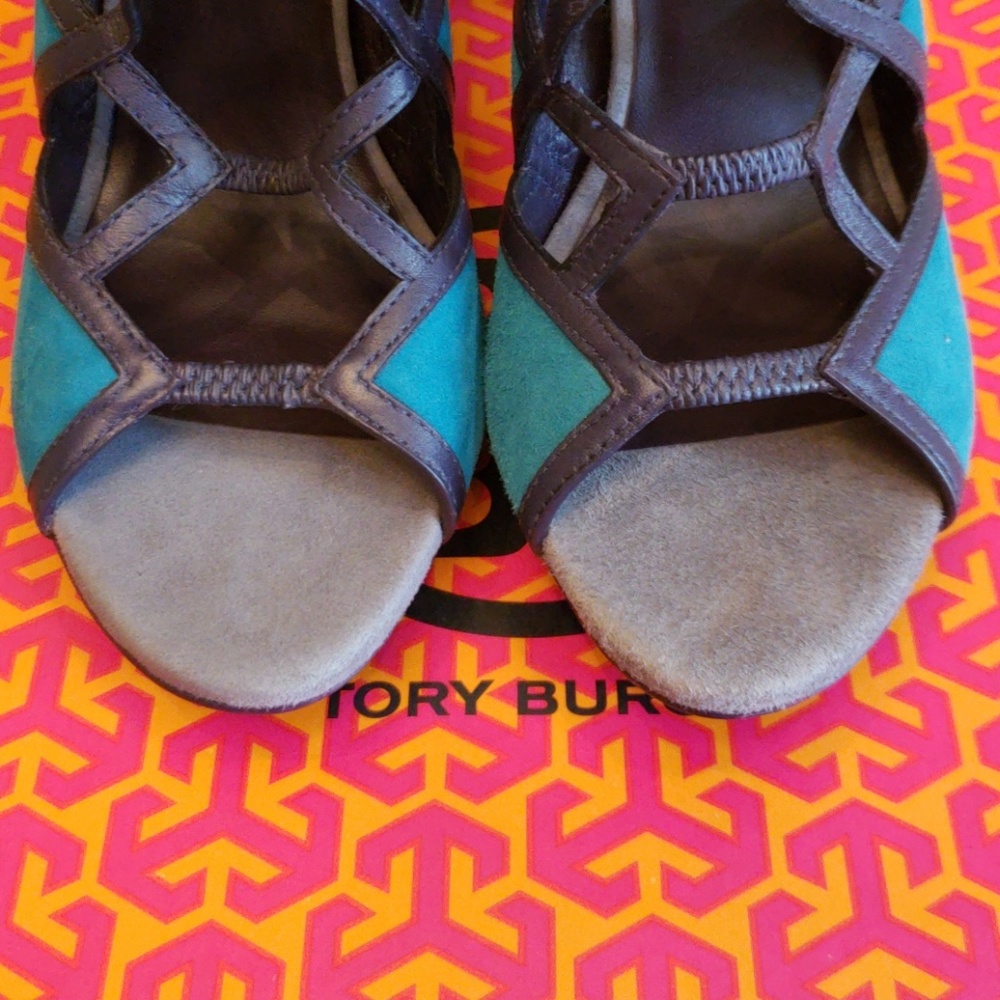 Tory Burch Blue/Grey/Teal Sheila Sandals - Picture 3 of 8
